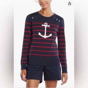 Náutica women voyage long sleeve size L color navy. NWT